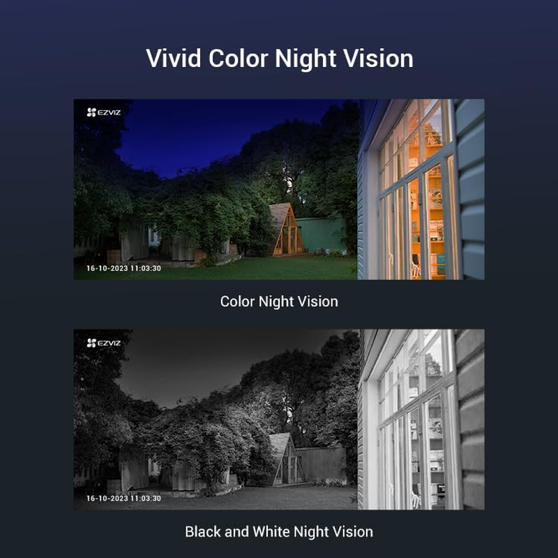 EZVIZ Outdoor Security Camera Wireless, Solar/Battery Operated Security Camera, 210-Day Battery Life, IP66 Waterproof, Color Night Vision, 1080P, Human Detection, Includes Solar Panel (BC1C 2MP KIT)