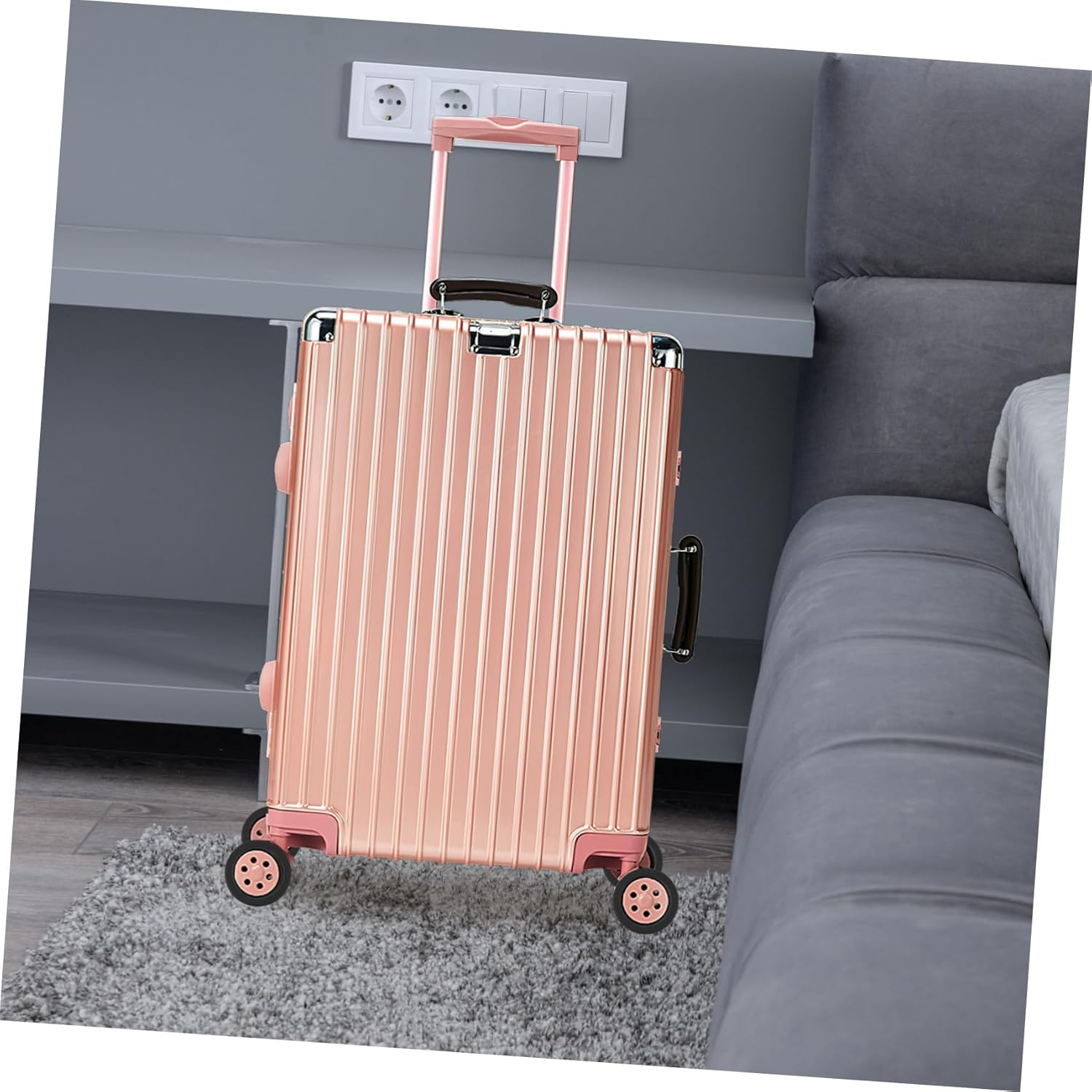KONTONTY 8Pcs Rubber Suitcase Wheel Protectors Luggage Wheel Covers for Travel Suitcase Protectors image number 1