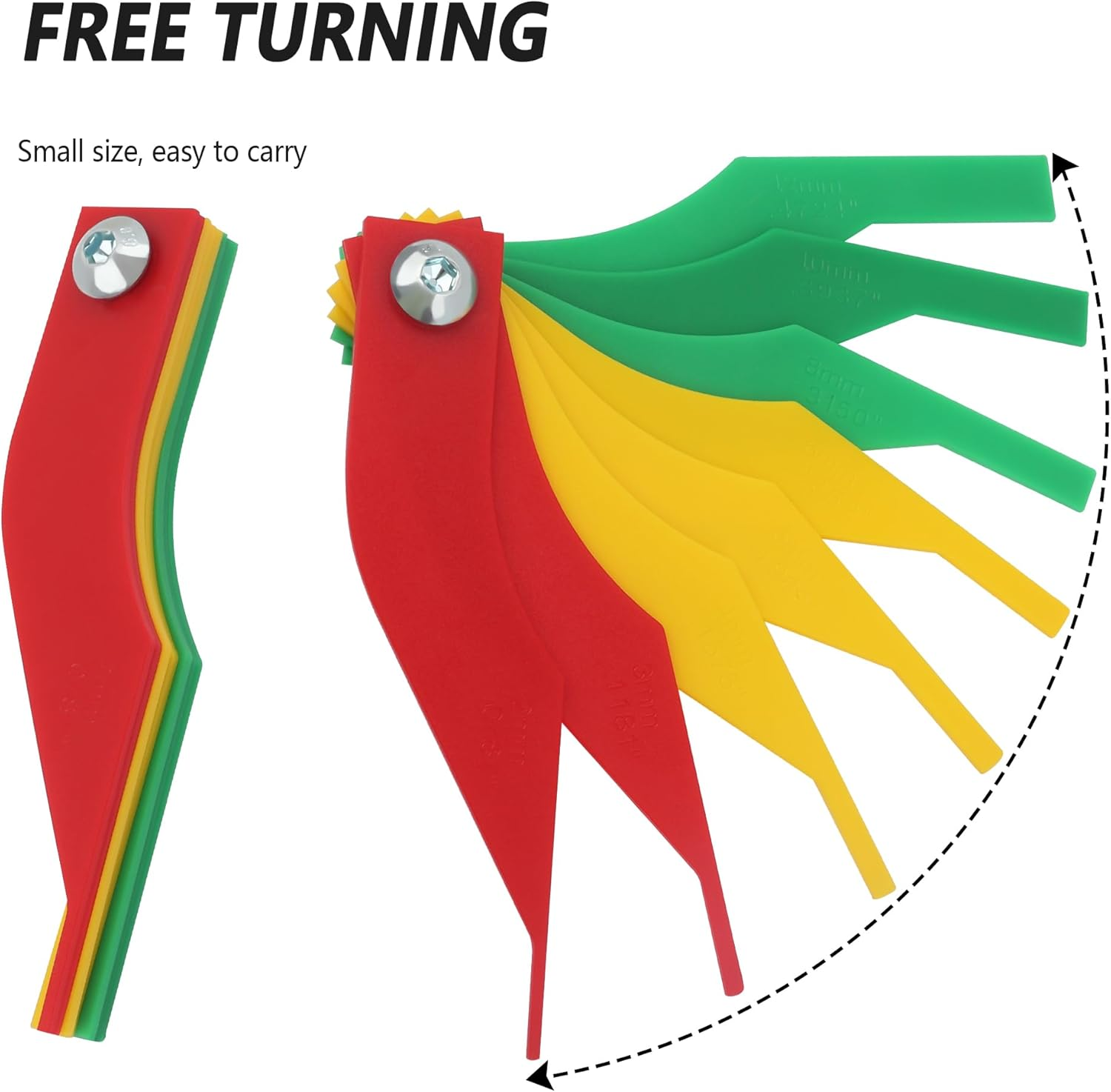 8PCS Brake Pad Measuring Tool,Color Coded Brake Pad Gauge with Metric & SAE Size,Durable Nylon Brake Pad Thickness Gauge Automotive Tool for Quickly Measure Disc & Drum Brake Pad image number 5