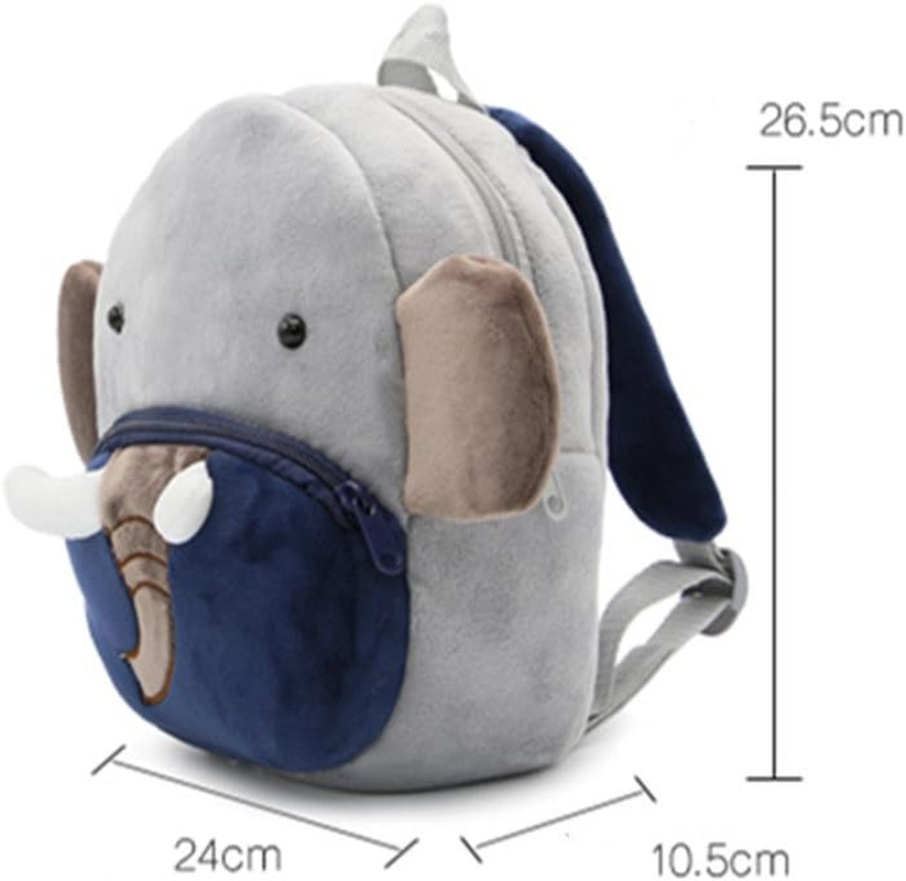Children Toddler Preschool Backpack Plush Animal Cartoon Backpack Baby Kids School Satchel Travel Lunch Bags, Elephant, One_Size image number 2