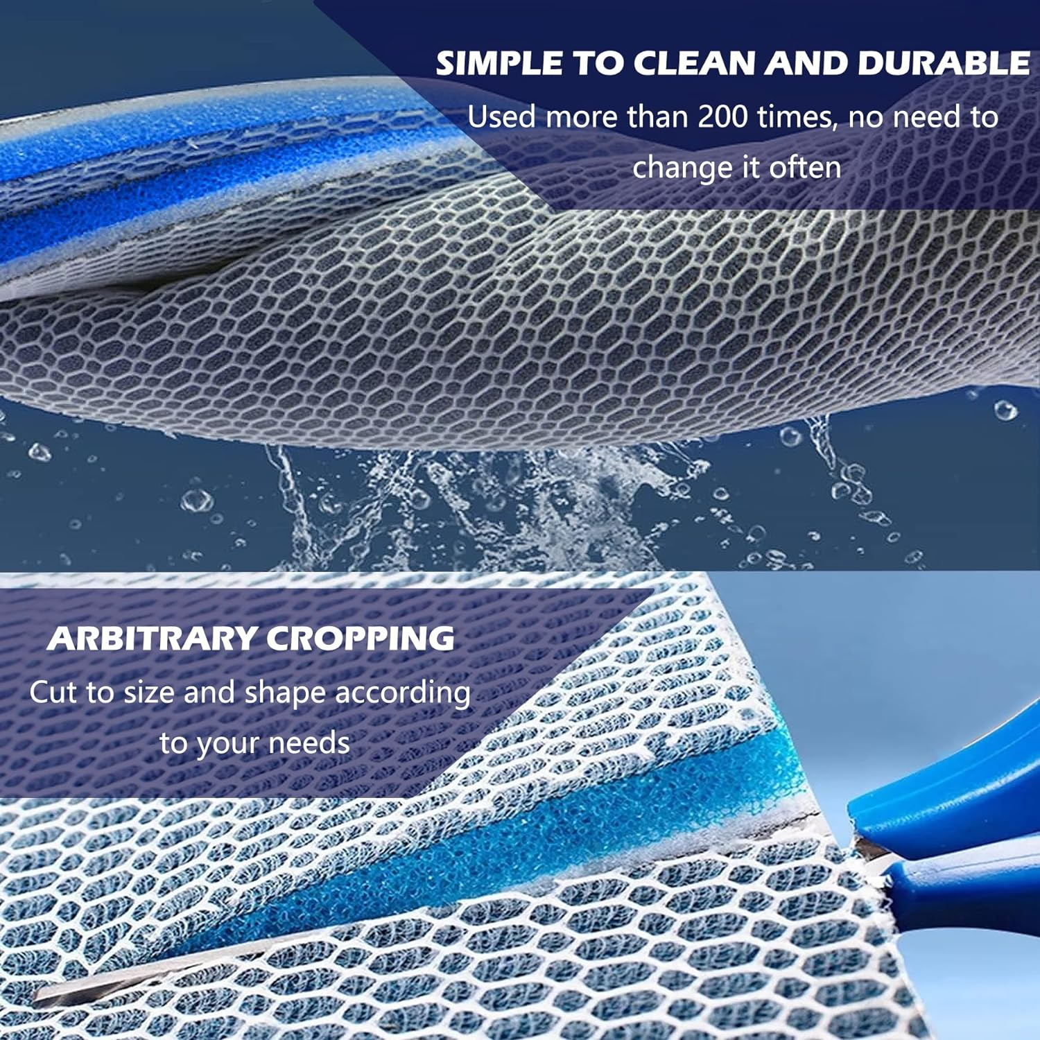 EKIND Aquarium Filter Media 8 Layer Aquarium Filter Sponge, Fish Tank Accessory Sponge Filter, Super Filter Effect, Filter Sponge for Fish Tank Aquarium (10In X 4In) - 3 Pcs, 12*10 In image number 4