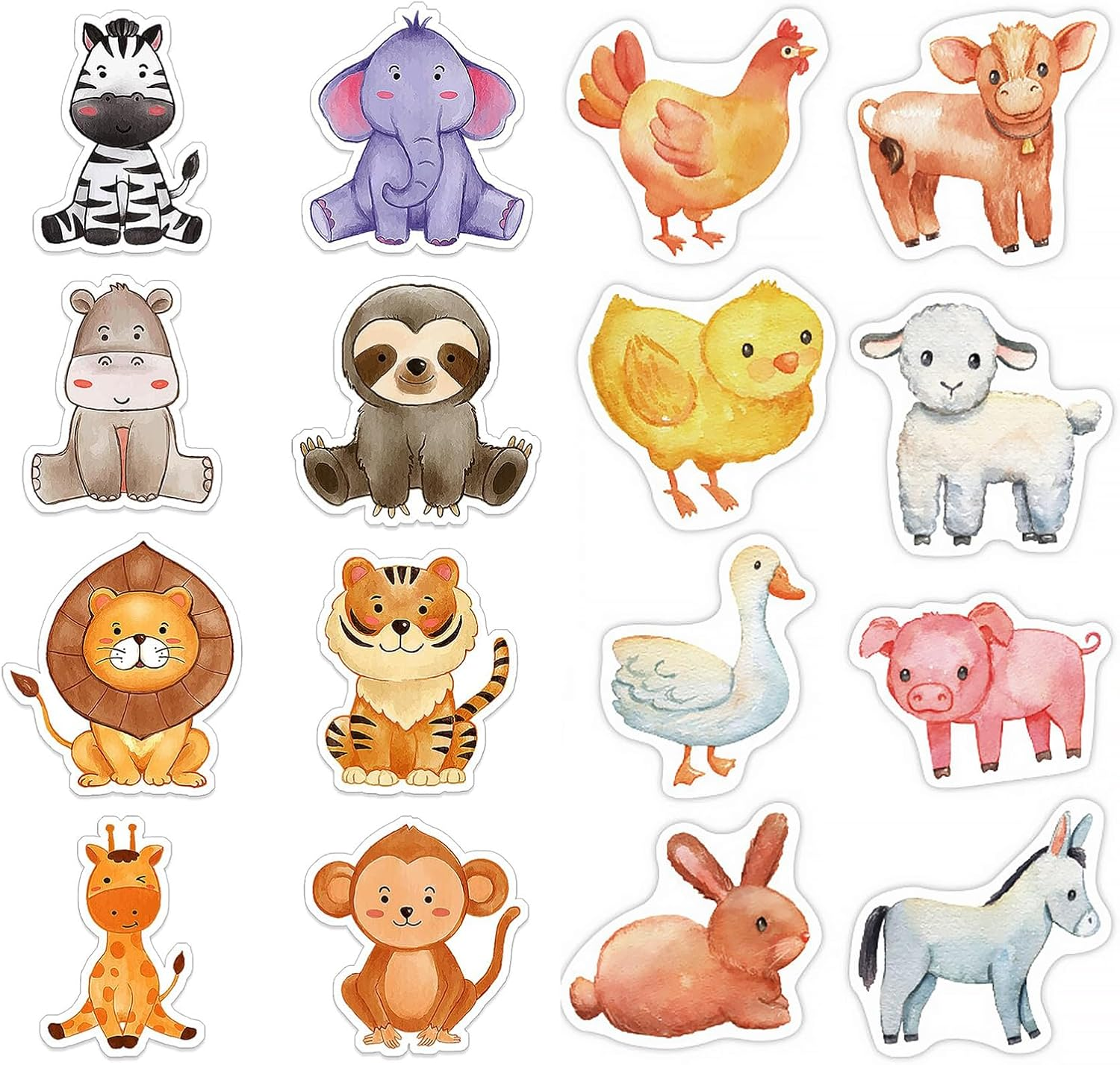 2000 PCS Cute Animal Stickers for Kids Classroom, Stickers Roll for Water Bottles, Home Rewards Stickers, Party Favors image number 3