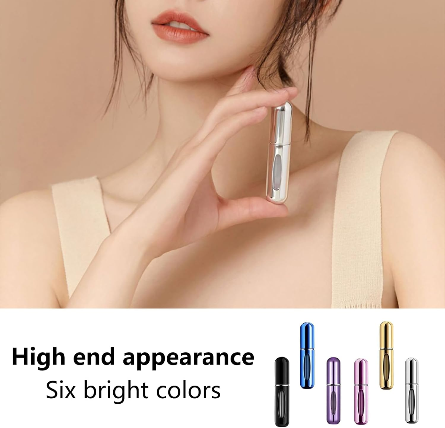 CTOUUGRS Portable Mini Refillable Perfume Atomizer Bottle 5Ml Travel Size Refillable Perfume Spray Scent Pump Case 6 Pack Small Perfume Refill Bottle for Women and Men（5Ml）