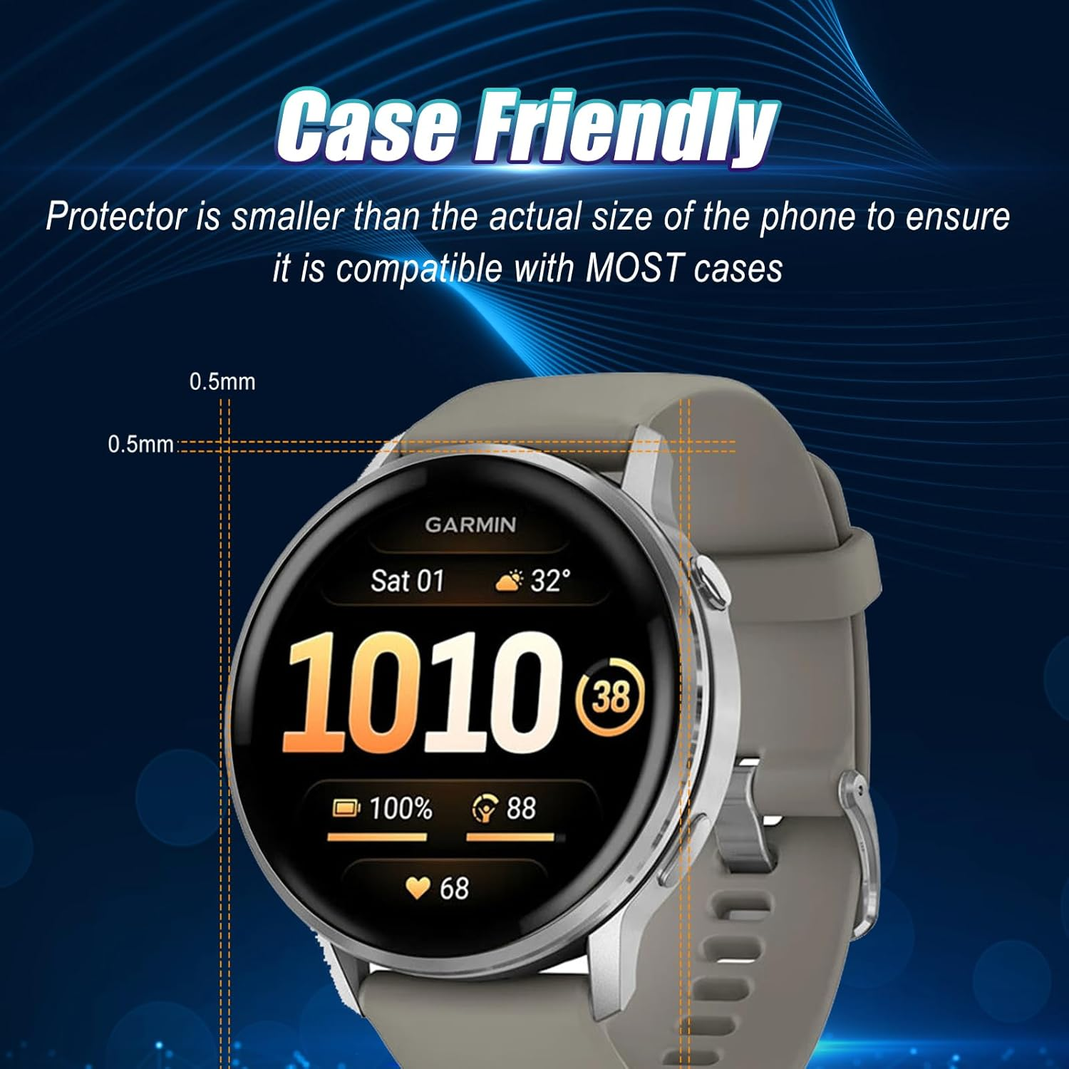 Wookfiss Screen Protector for Garmin Venu 4 45 Mm for Tempered Glass, [Pack of 3] HD Composite Ultra Thin Screen Protector, 3D Full Coverage [Anti-Scratch] [Bubble-Free] Tempered Glass Screen image number 5