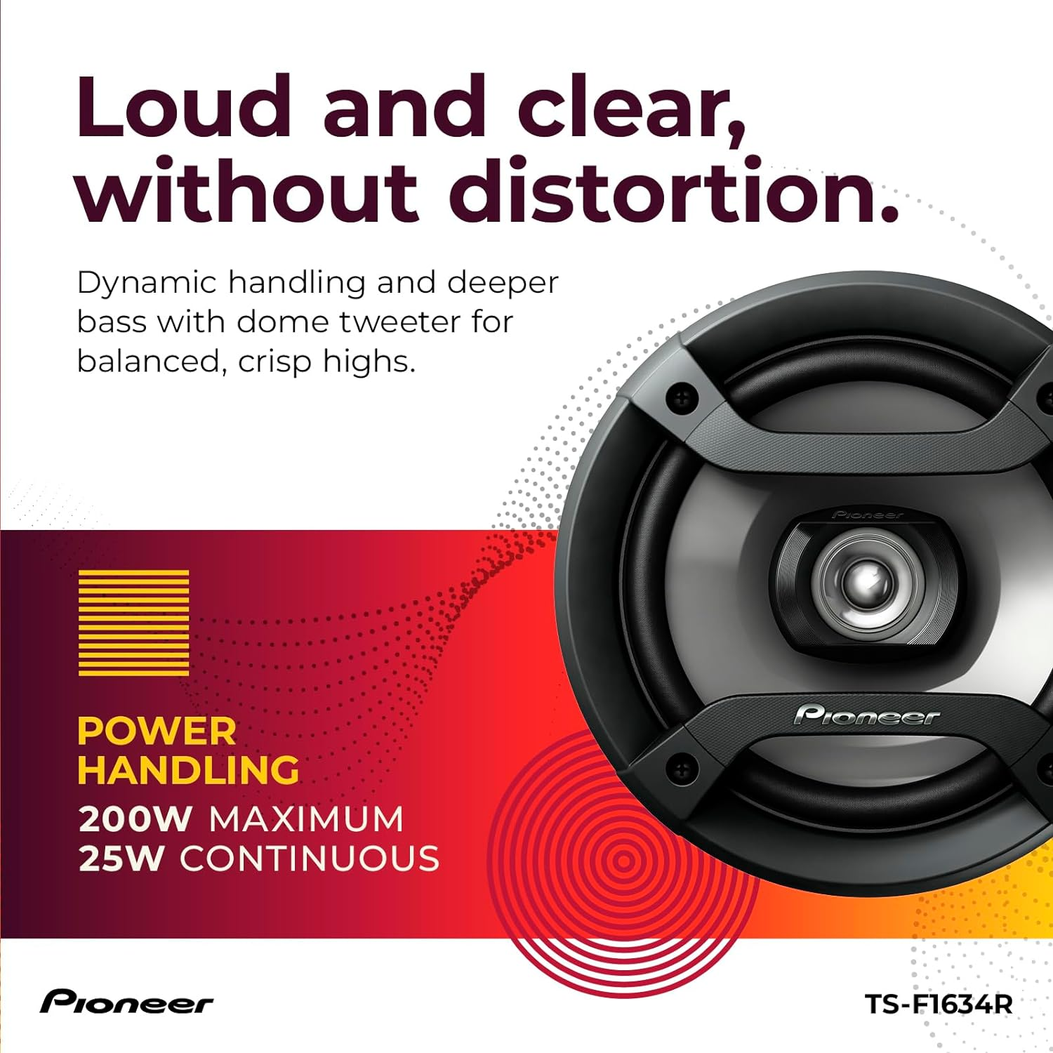 Pioneer TS-F1634R 6.5" 200W 2-Way Speakers image number 1