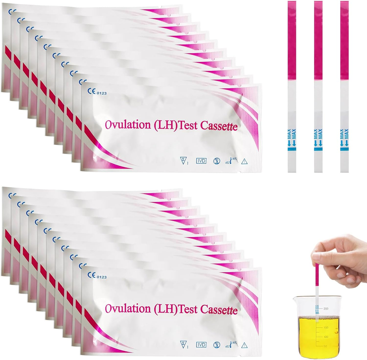 Ovulation Test, 50 Pcs Ovulation Test Strips Kit, Ovulation Tests for Women Home Testing, Accurately and High Sensitivity Result Ovulation Test Kit, Easy at Home Ovulation Strips Tracker Predictor image number 5