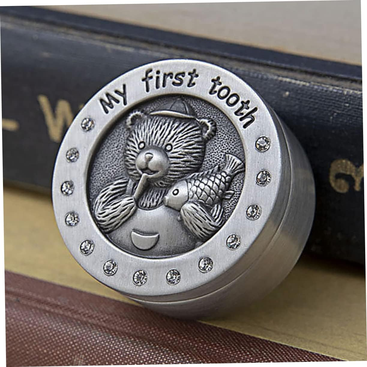 2Pcs Tooth Box for Boys and Girls Keepsake Organizer Metal Tooth Saver Birth Certificate Holder for Nursery Storage Organization