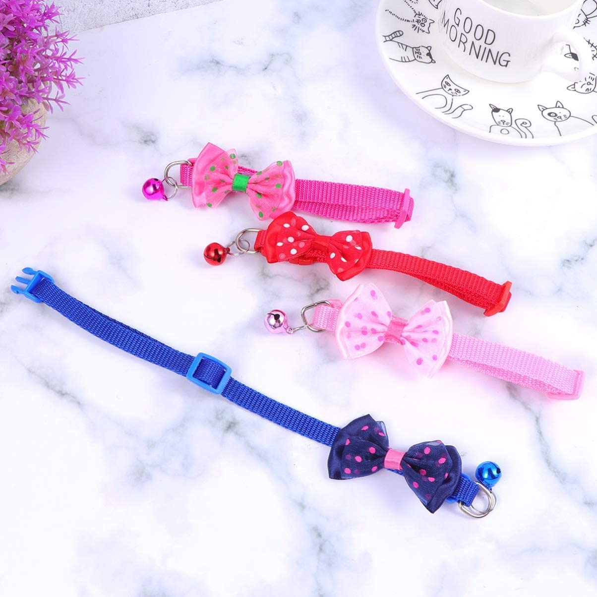 8-Piece Cat Collar Set with Bell and Safety Buckle, Bow Collar, Width 7.5/13 Inches, Soft Adjustable Kitten Collar,Cute Pet Collar for Dogs and Cats, Kittens and Puppies.