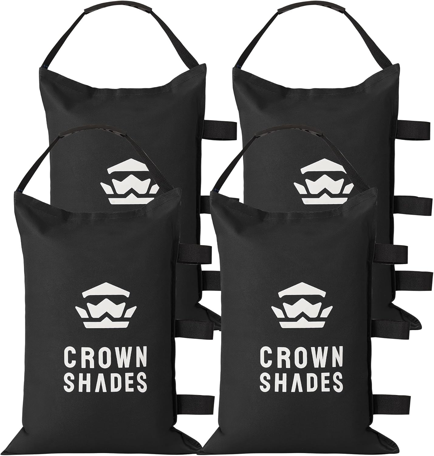 Crown Shades Sand Bags for Canopy Legs (120 LBS) Sandbags for Weight, Canopy Weights, Pop up Tent Weights Bags, Black (Unfilled)