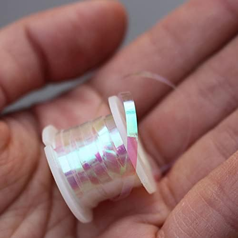 Tigofly 2 Small Spools 2.3Mm Wide Flat Pearl Coating Holographic Tinsel Magnum Flashabou Sparkle Flash Fly Tying Materials