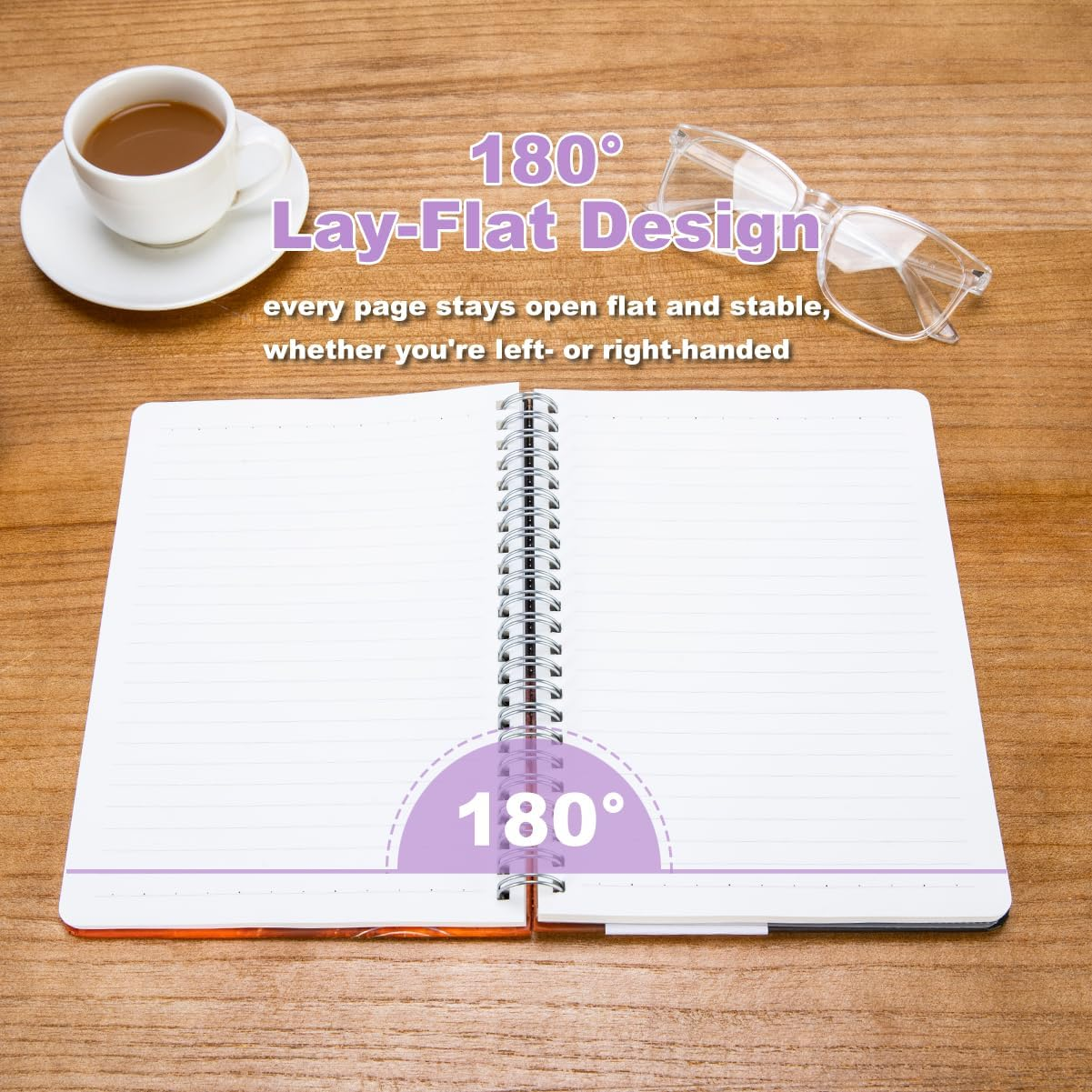 ​​Hardcover Work Spiral Notebook - Lined A5 Journal for Professional Use, Coil Bound with Elastic Closure, Starry Sky Design for Women & Men​​ - Black image number 7