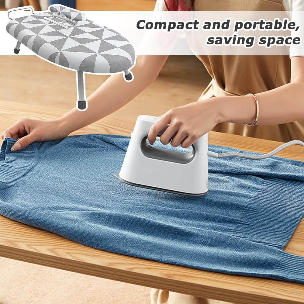 Foldable Tabletop Ironing Board, Portable Ironing Board,Ironing Pad,Folding Ironing Board,Dual Purpose Ironing Tool,For Laundry Room Sewing Room Travel for Home Use, Convenient Storage (Grey) image number 5