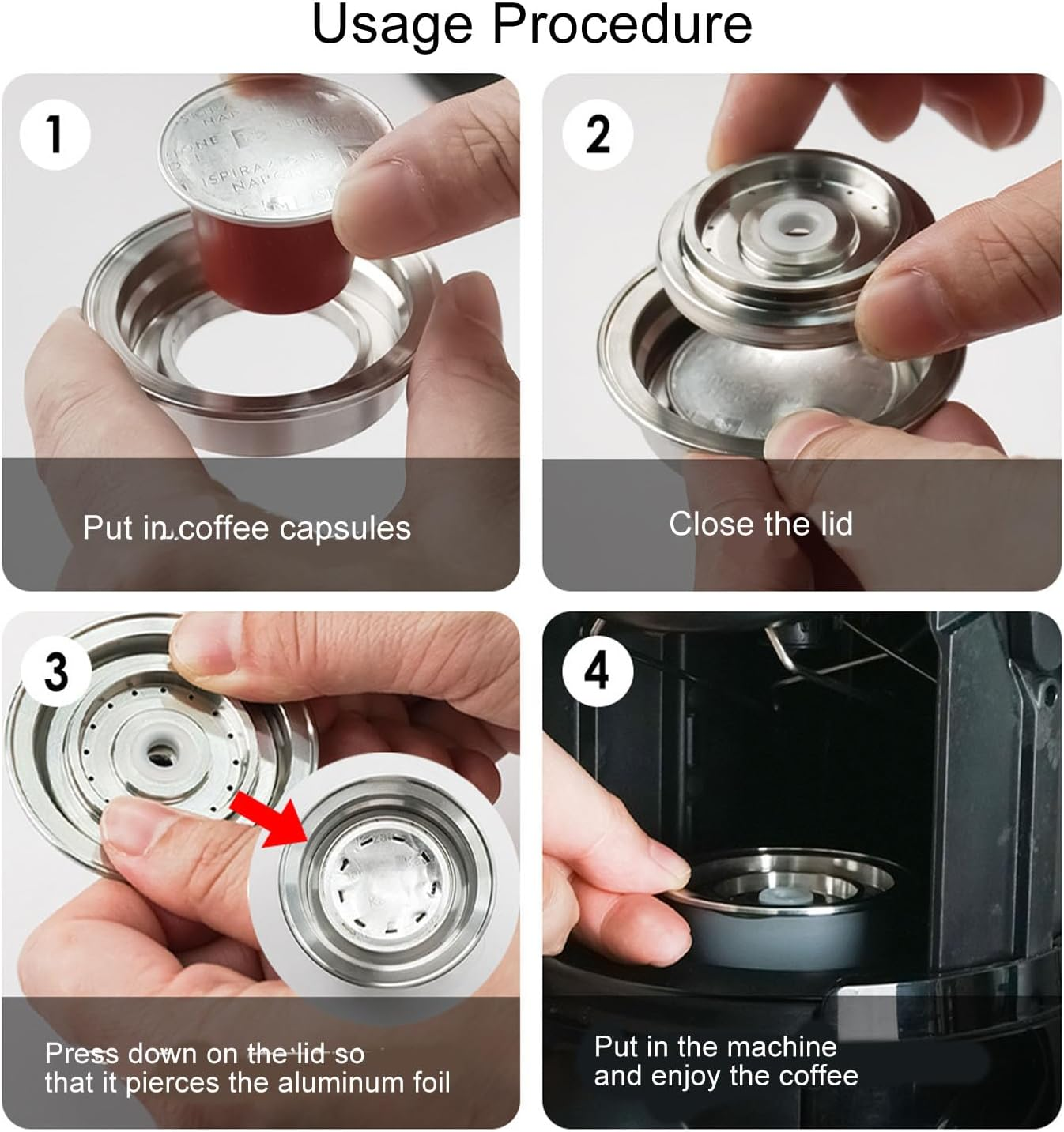 Reusable Coffee Pods Adapter for Vertuo and Original Series Machines, Stainless Steel Coffee Capsule Converter Holder, Espresso Pod Converter Holder image number 4