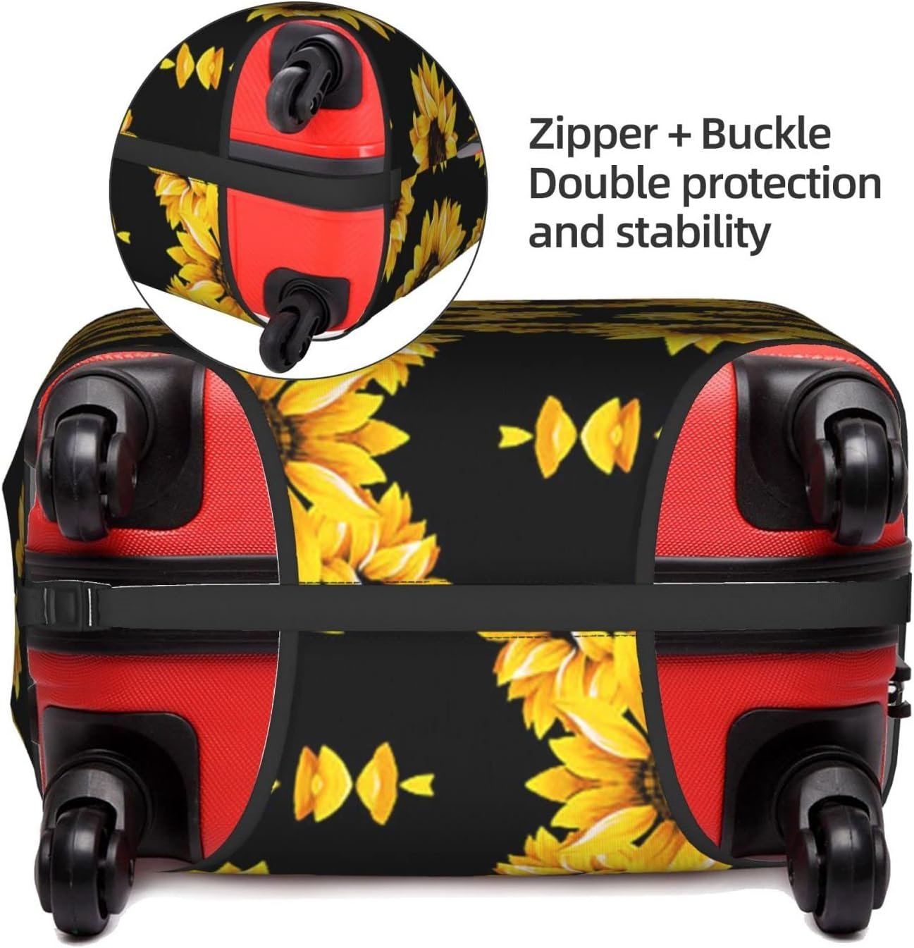 Spring Sunflowers Flowers Luggage Cover Anti-Scratch Suitcase Protector Fits 18-32 Inch Luggage