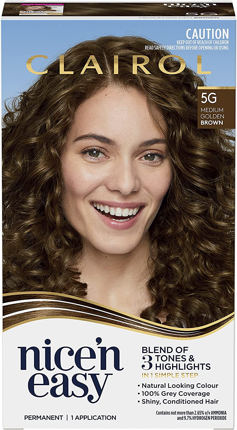 Clairol Nice 'N Easy Permanent Hair Colour 5G Natural Medium Golden Brown, 100% Grey Coverage, Natural Looking Hair Colour image number 6