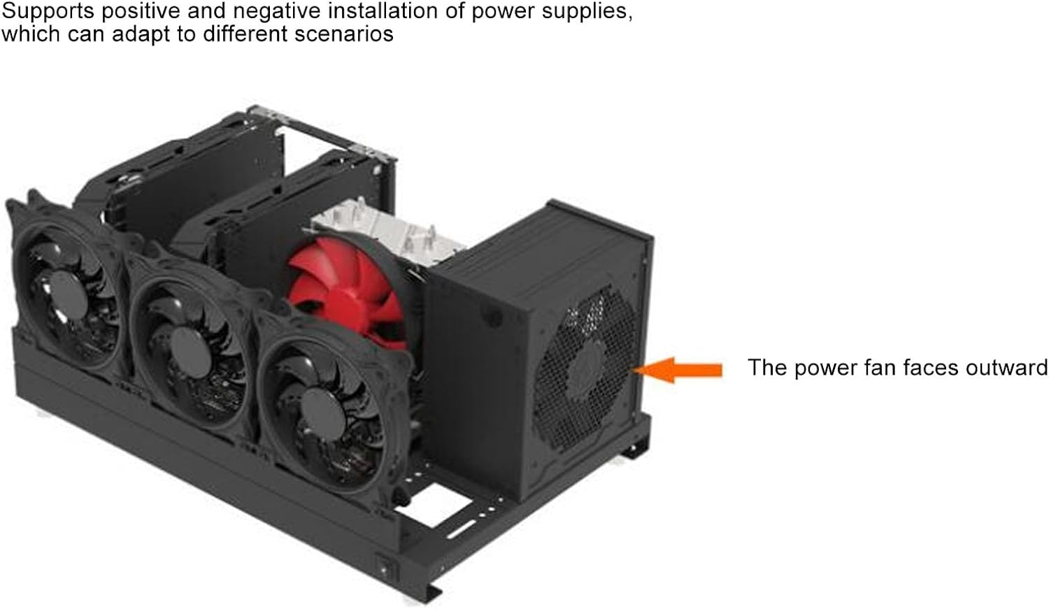 DIY Gaming Computer Case Powerful Heat Dissipation Motherboard Case Rack Fast Open Chassis Frame with Handle Open Pc Case ATX Computer Case Computer Cases