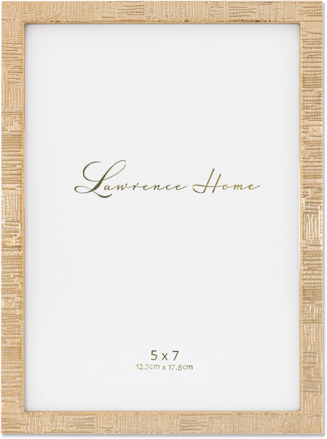 Lawrence Frames 712446 4X6 Silver Metal Linen Pattern Picture Frame