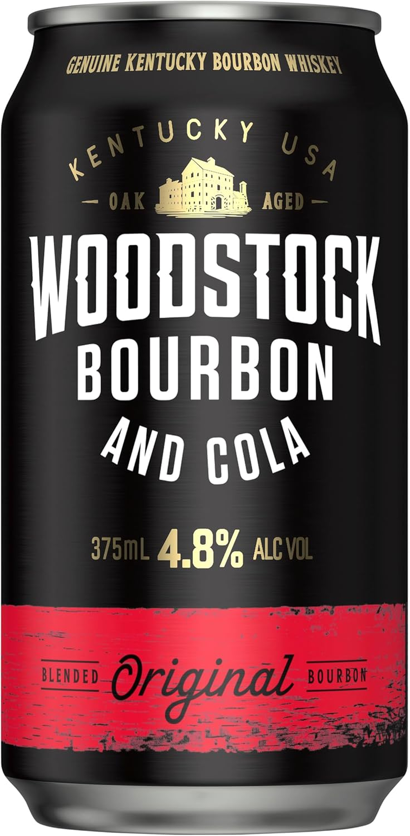 Woodstock Bourbon & Cola, Full-Bodied Mixed Drink, 4.8% ABV, 375Ml (Case of 24 Cans) image number 1