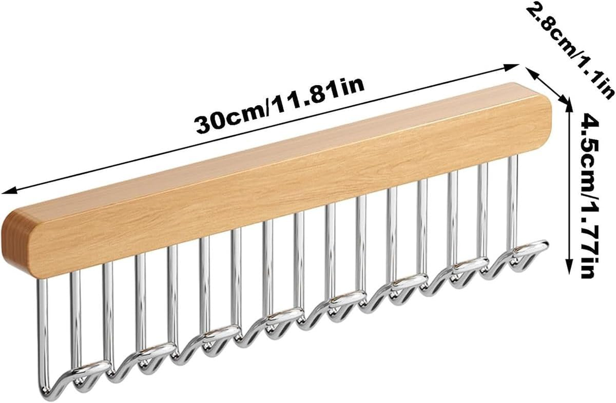 AIMALL Sling Hook Hanger &ndash; Multi-Functional Wave Hanger for Underwear, Vests, and Kitchen Items &ndash; Solid Wood Pull-Out Hanger with 8 Hooks image number 3