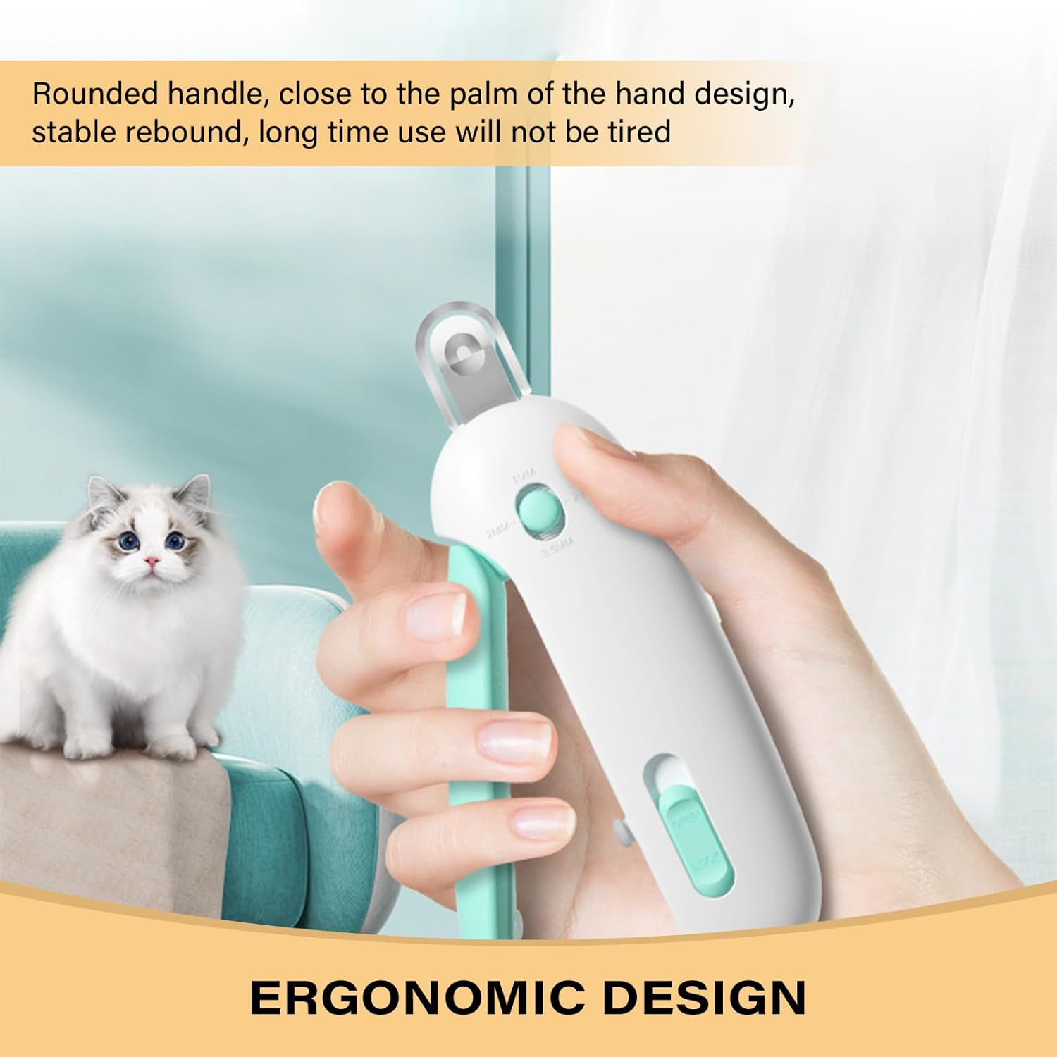 Cat Nail Clipper with Adjustable Aperture ，Clipping Debris Storage, Adjustable Sizes, Hidden Nail File, round Hole Blade for Injury-Free Grooming Tool for Pets