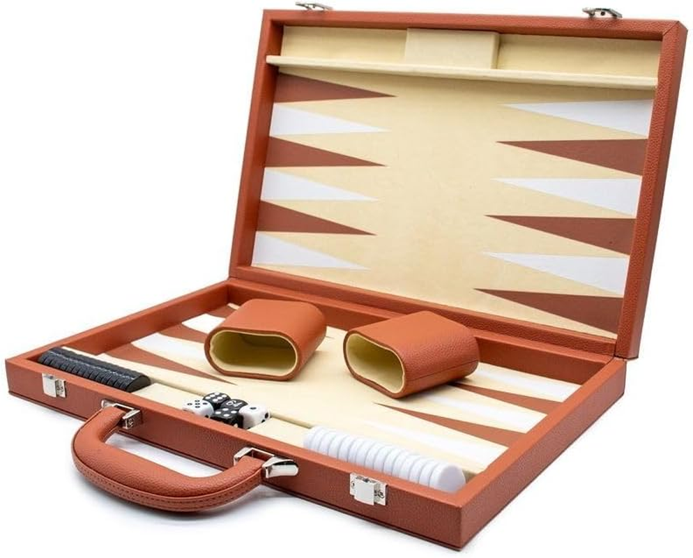 LPG Classics Leather Backgammon Set - Brown image number 6