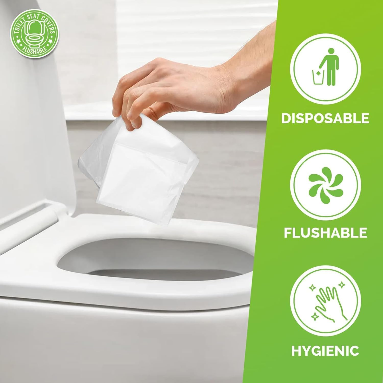 Toilet Seat Covers Disposable,100-Count Toilet Seat Cover - Flushable-Paper Toilet Liners for Travel,Public Restrooms, Airplane, Camping by H HOME-MART image number 2