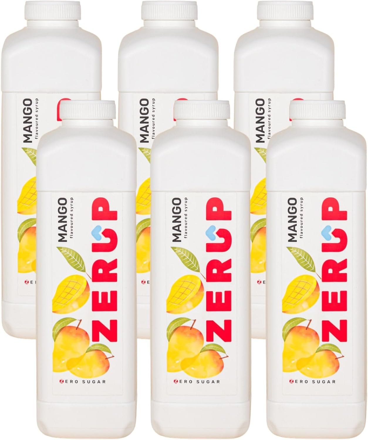 Zerup Zero Sugar Mango Flavoured Syrup 6 X 1L Bottles, Sugar Free Syrup, Mango Flavour Drink Mix, Low Calorie Flavourings for Milk Shakes, Cocktails, Teas, Gluten Free, Keto Friendly, Halal image number 3