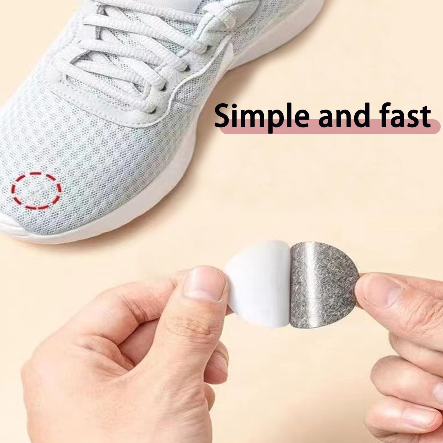 Roczential Shoe Patches for Holes, Self-Adhesive Shoe Hole Repair, Heel Patches for Sneakers Leather High Heels (Black) image number 3