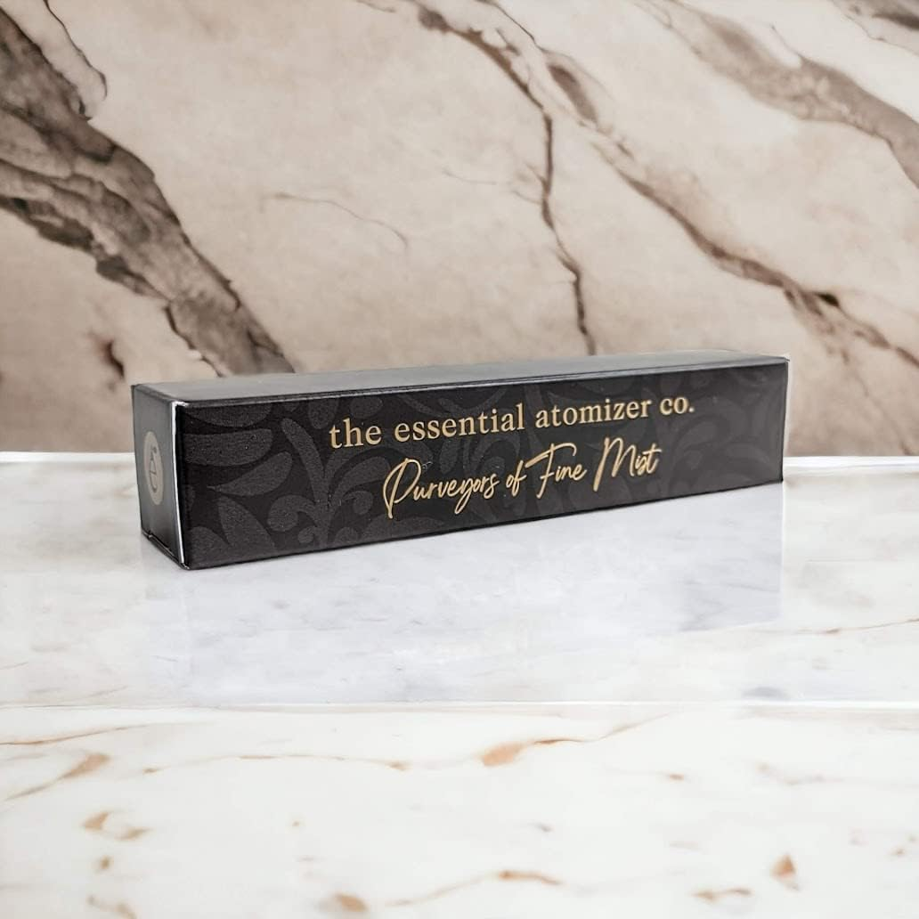 8Ml Perfume Travel Atomizer by the Essential Atomizer Company. Black with Silver Dot Design. Filling Funnel & Gift Box image number 1