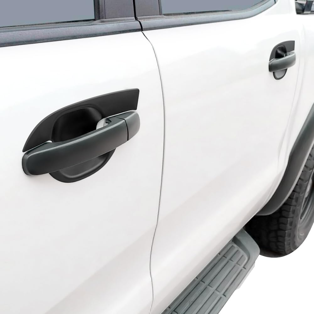 Door Handle Insert Bowl Cover for Ford Everest 2015-2022 UA UAII, Car Accessories Exterior Door Handle Scratch Cup Protector Cover Guard Trim, 4PCS Matte Black image number 2