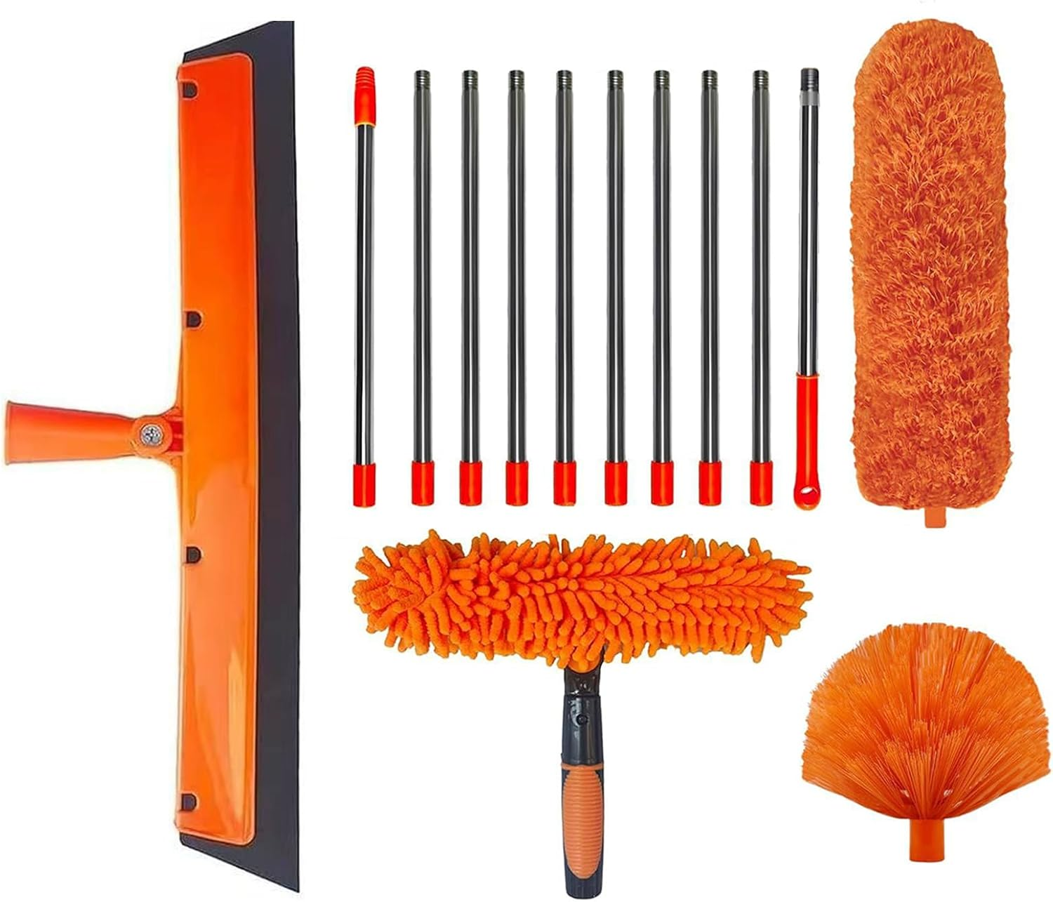 6M High Reach Dusting Kit with 4.25M Extension Pole | High Dusters, Microfiber Long Handle Cobweb Duster, Multi-Function Ceiling Fan Brush for Dusting Cleaning Window Lampshade Shelf image number 4