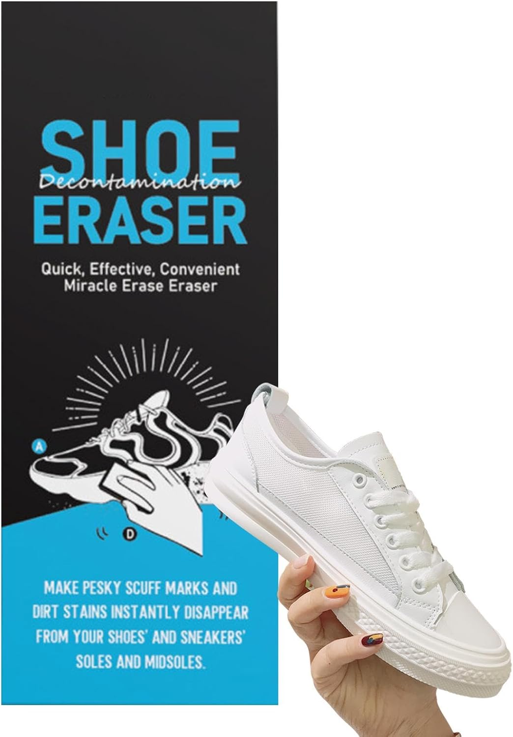 Moreeulsi Shoe Care Cleaning Eraser - Sneaker Erasers for Shoes | Shoe Sole Cleaner, Professional Tool for Casual Shoes, Boots Clean Sneakers, Sports Shoes image number 5