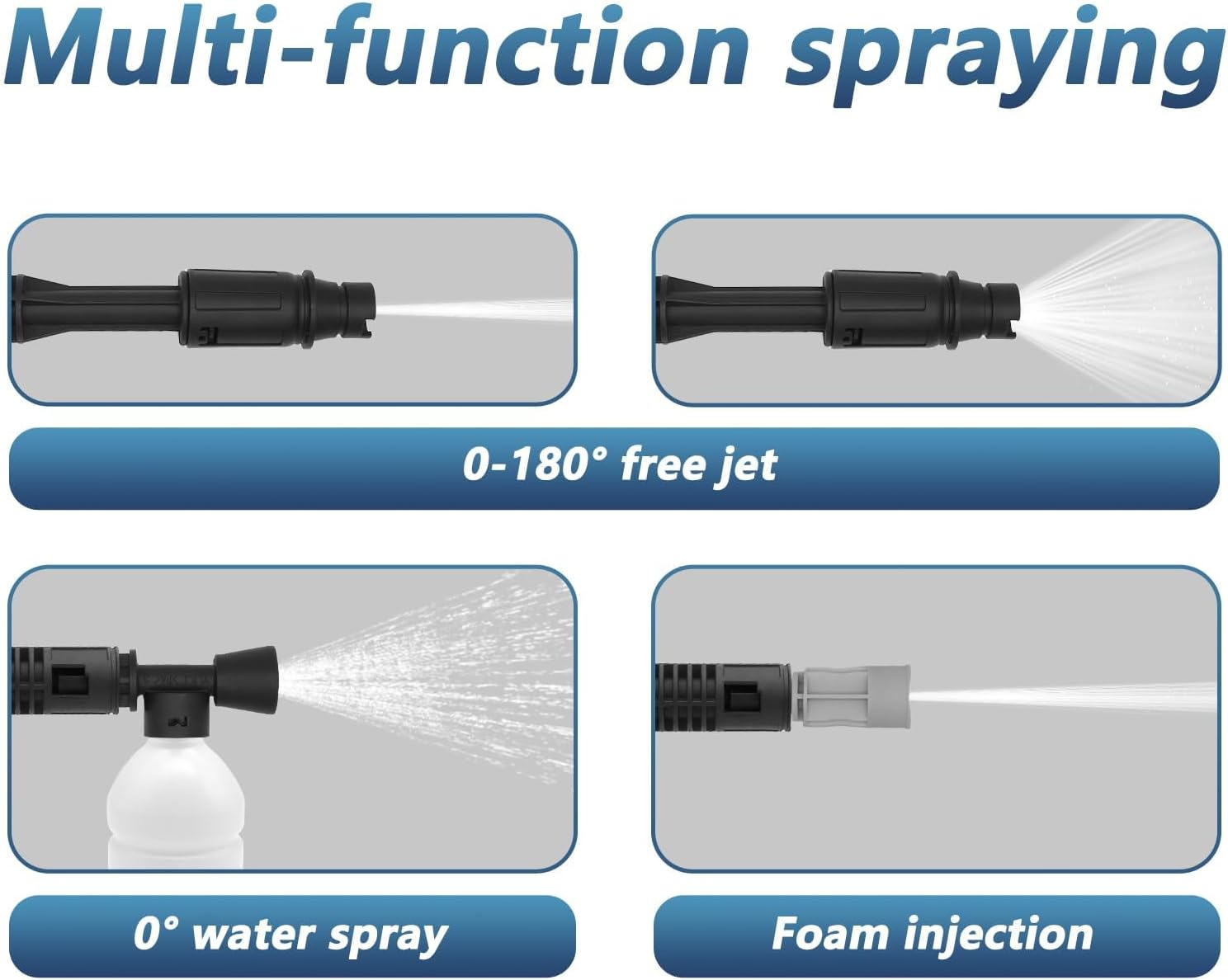 Cordless Pressure Washer, Adjustable Spray Nozzle Portable Power Washer 652 PSI (2&times;1.5AH Batteries, 2&times; 1500Mah, 1.5) image number 4