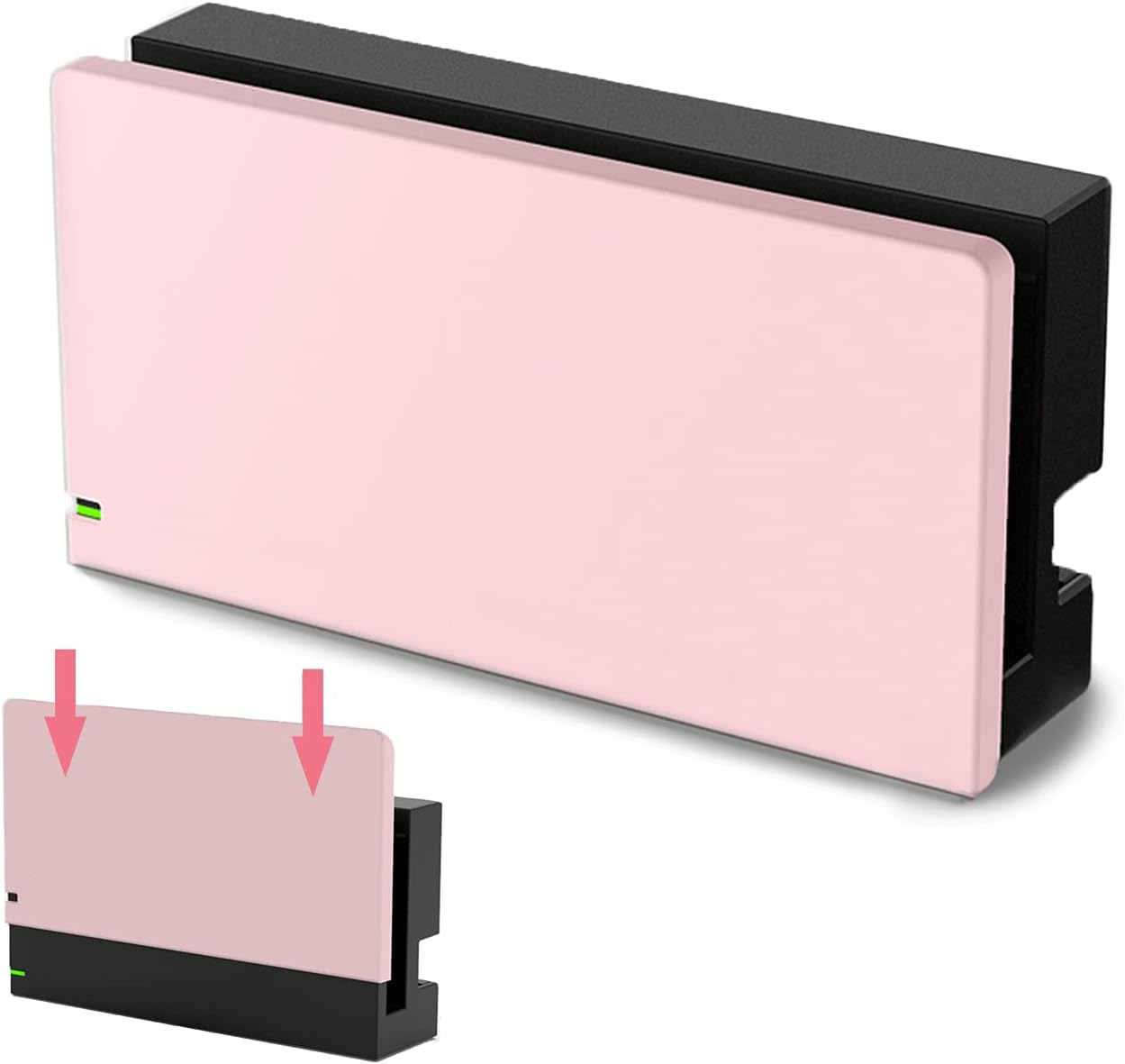 Tikodirect Custom Faceplate Cover for Nintendo Switch Charging Dock, Hard PC Slim Shell Anti-Scratch [No Screwdriver Installation] for Switch Dock, Pink