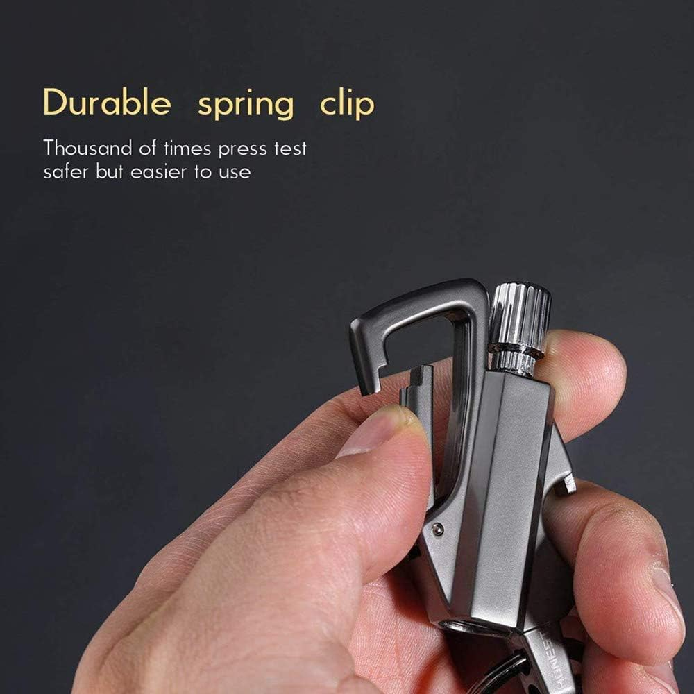 BIASTNR Permanent Metal Lighter, Lighter Keychain Outdoor, Emergency Survival Gear with Flint Metal Matchstick Fire Starter Kerosene Refillable Lighter image number 4