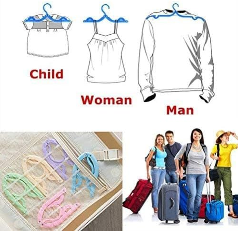 8 Pcs Travel Hangers - Cruise Ship Essentials Portable Folding Clothes Hangers Travel Accessories Foldable Clothes Drying Rack for Travel (Colorful 8Pcs)
