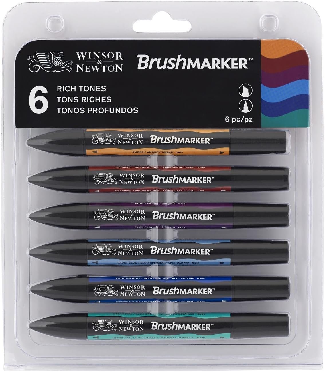 Winsor & Newton Rich Tones Brushmarker 6-Pieces Set