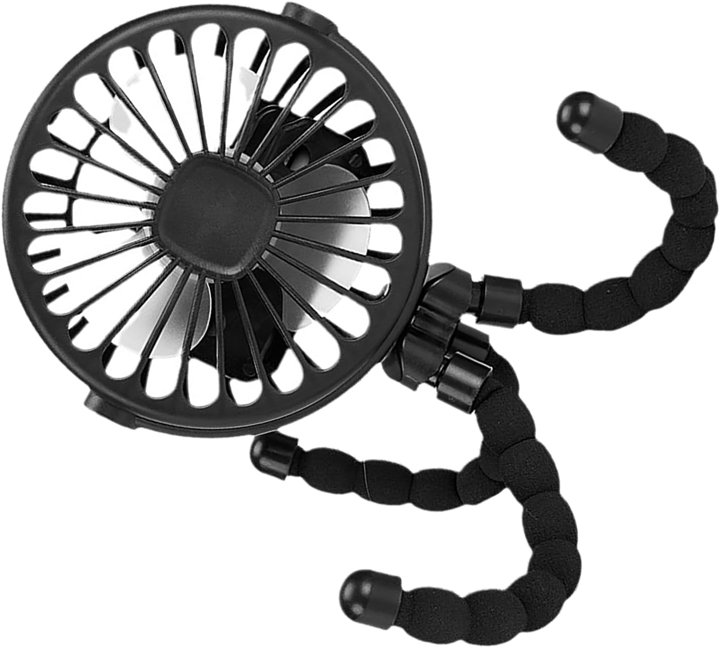 Baby Stroller Fan, Portable Flexible Lightweight USB Clip Battery Operated Baby Car Fan for Outdoor Camping (Black) - Pink image number 2