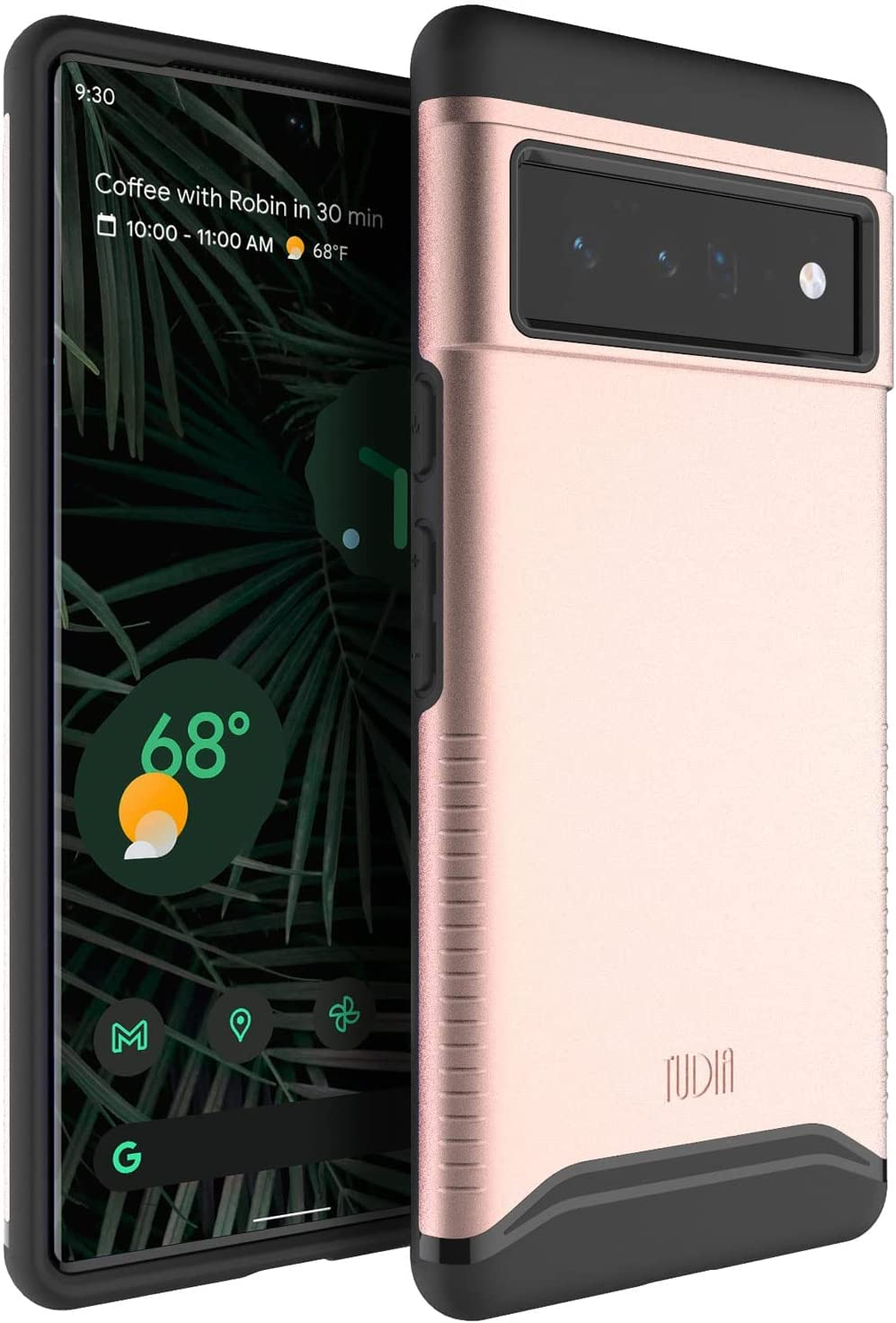 TUDIA Dualshield Designed for Google Pixel 6 Pro Case (2021), [Merge] Shockproof Military Grade Heavy Duty Dual Layer Tough Slim Hard Protective Case Cover (Hunter Green)