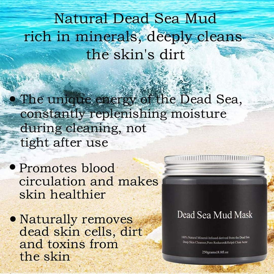 Mud Mask for Face and Body Nourishing, Deep Pore Cleansing, Acne and Blackheads Treatment, anti Aging and anti Wrinkle, Organic Natural Facial Mask for Smoother and Softer Skin More Flexible (8.8 Oz) image number 6