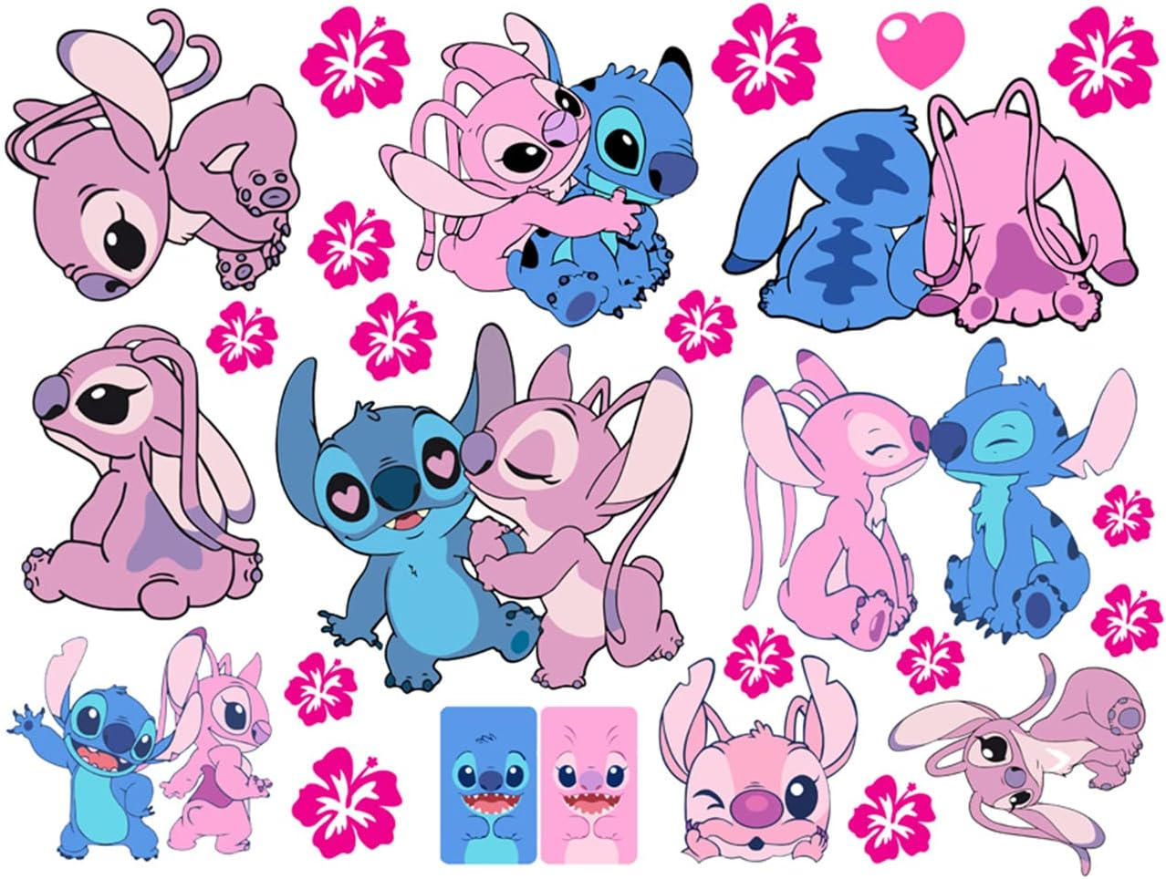 Lilo & Stitch Wall Stickers Cartoon Wall Decals Excellent Vinyl Wall Decor for Girls Room Living Room (Size 17.7 X 23.7 Inch) image number 5