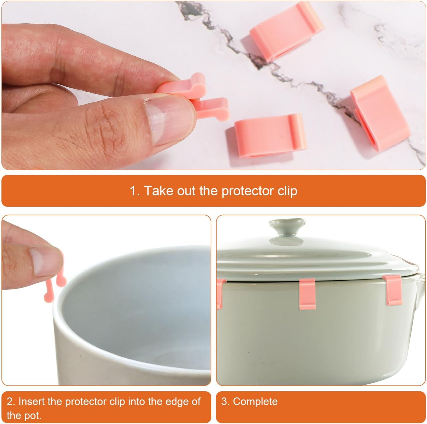 12Pcs Dutch Oven Lid Protector Clips, Cookware Protectors Dutch Oven Clips Silicone Replacement Pan Clips Bumpers Lifter Accessories for Display Storage Stacking of Dutch Oven (Pink) image number 1