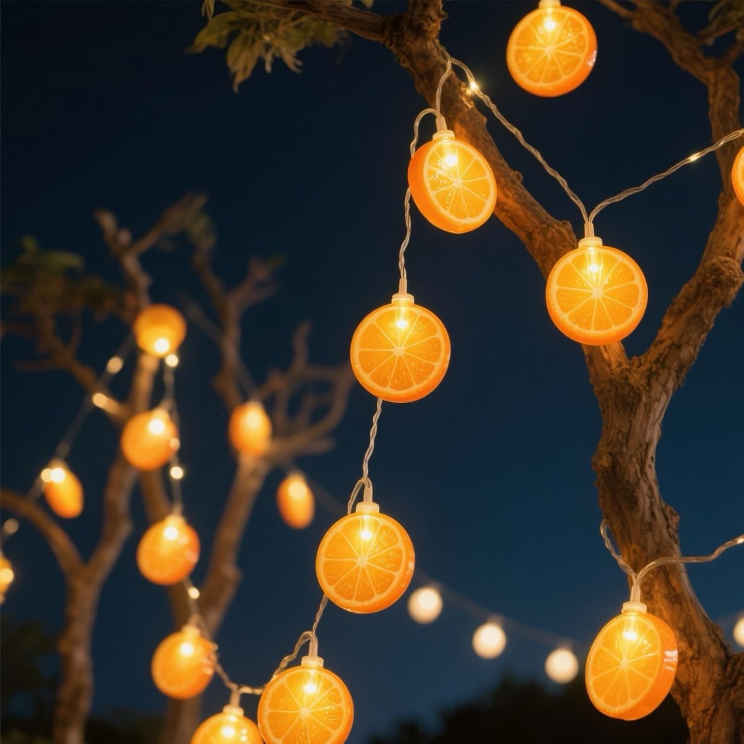 Taimeimao 3 M 20 LED Fairy Lights Orange, Lemon Decoration, Lemon Decoration Fairy Lights, Orange Slices Fairy Lights for Patio, Living Room, Bedroom, Party, Carnival, Indoor and Outdoor Use image number 5