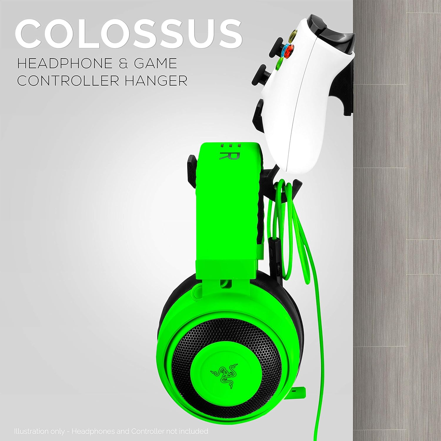 The Colossus - Gamepad Controller & Headphone Hanger Holder - Designed for Xbox ONE, PS4, PS3, Dualshock, Switch, PC, Steelseries, Steam & More by Brainwavz (Black) image number 4
