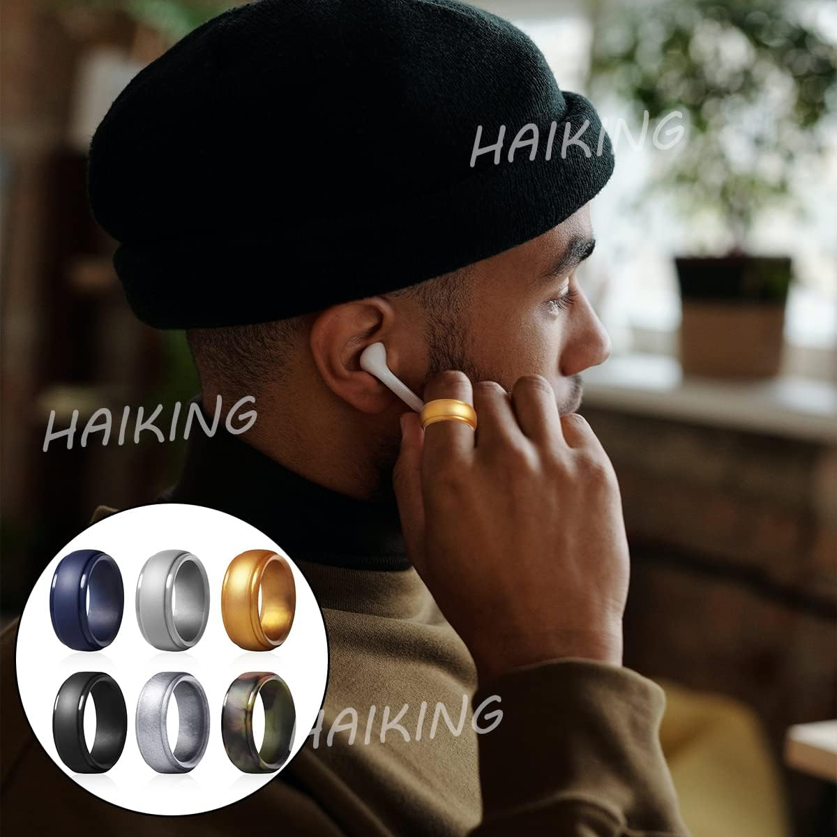 Silicon Rings, 6 Pcs Wedding Silicone Band for Women, Men, Workout (6 Color)