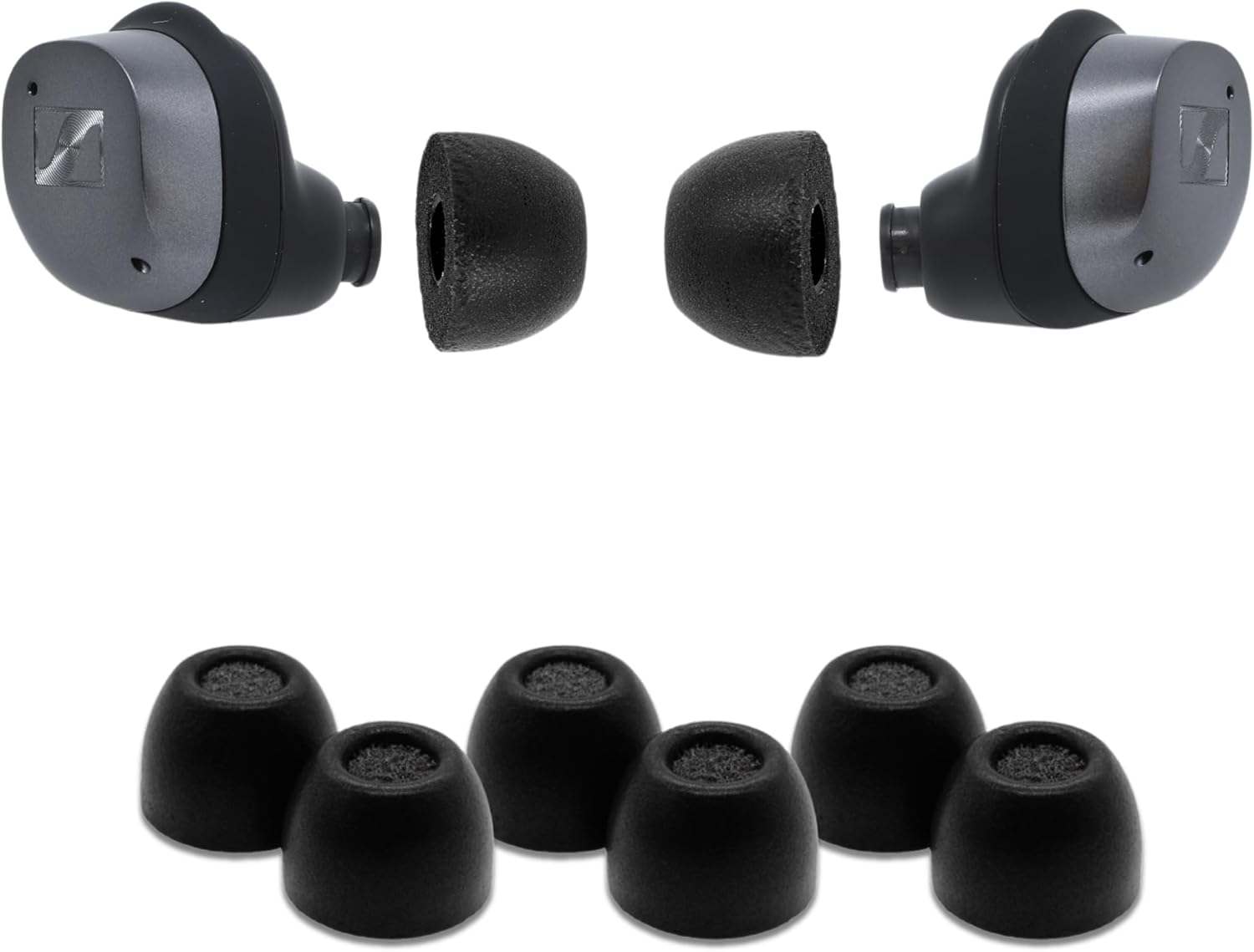Comply Premium Foam Earplugs, Compatible with Sennheiser Momentum (3 & 4) & ACCENTUM True Wireless, Size S, New 2025 Version with Cleaning Tool, Black, 3 Pairs, Made in the USA image number 3