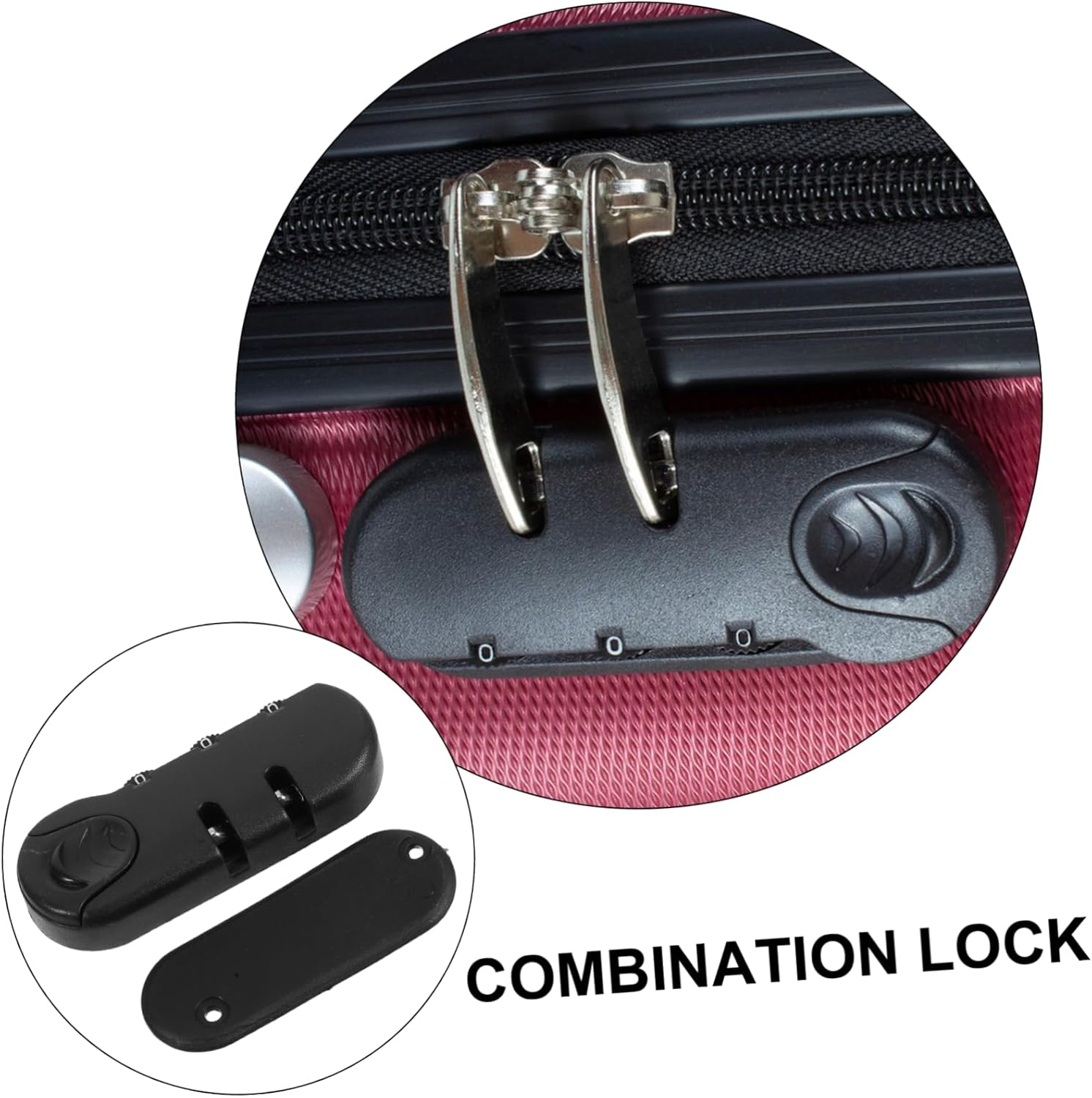 LIGIGWASH 3Pcs anti Theft Travel Padlocks for Luggage and Backpacks, 3-Digit Combination Zipper Locks Thumb Operation, Locks for Suitcase and Bag Protection image number 4