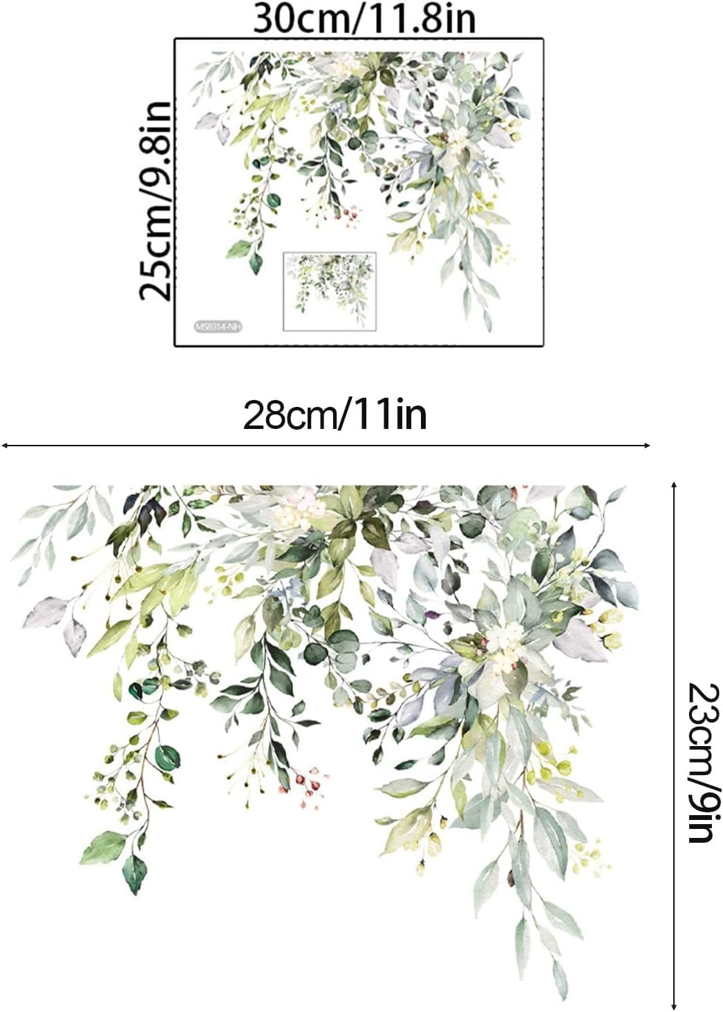 Green Plant Leaves Flowers Toilet Seat Lid Stickers Self-Adhesive Bathroom Wall Stickers Green Leaf Floral Toilet Lid Decals DIY Removable Waterproof Toilet Sticker for Bathroom Cistern Decor