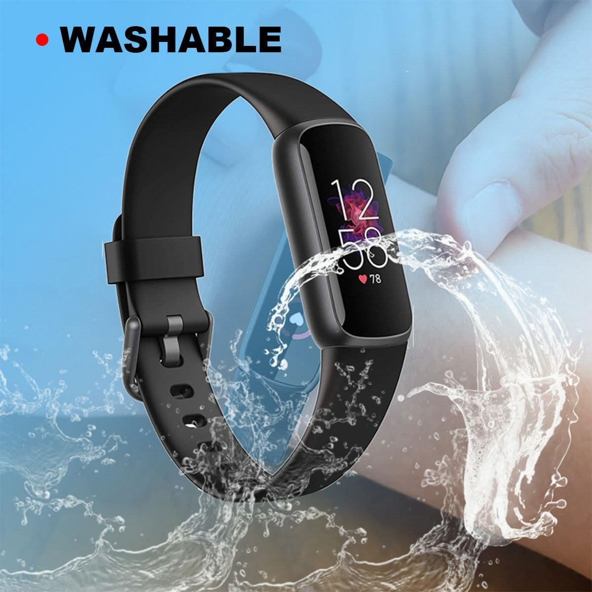 STEXX Silicone Replacement Watch Bands for Fitbit Luxe Smartwatch Wristband Elegant and Durable Elastomer Silicon Strap for Fitbit Luxe Smartwatch Adjustable Comfortable Stylish image number 3