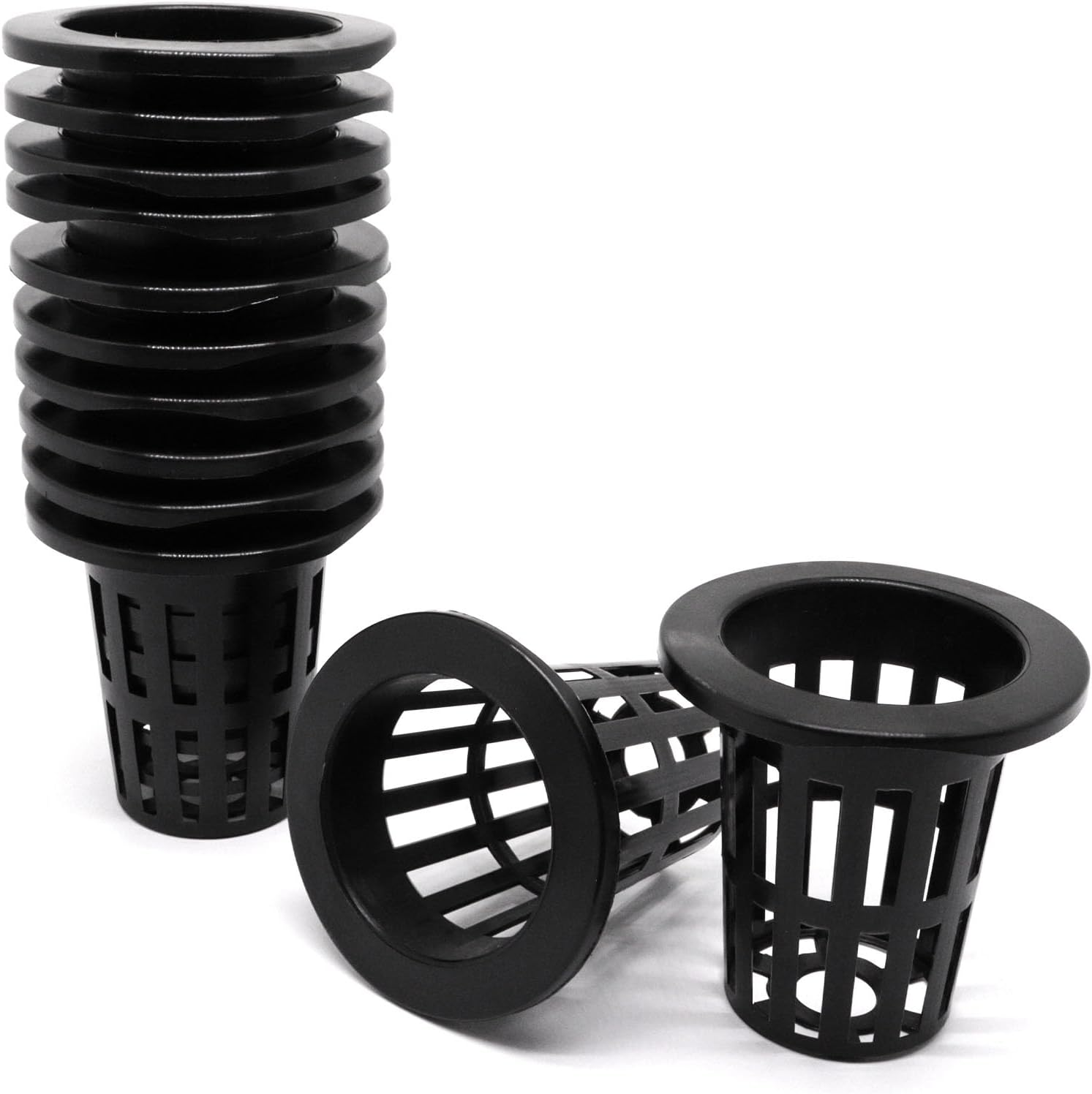 2.75Inch Garden Plastic Slotted Mesh Net Cups Pots, round Net Cups Pots Plant Net Pot Bucket Basket for Hydroponics (12) image number 1